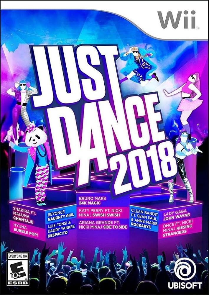 Cover art for Just Dance 2018 for Wii. 