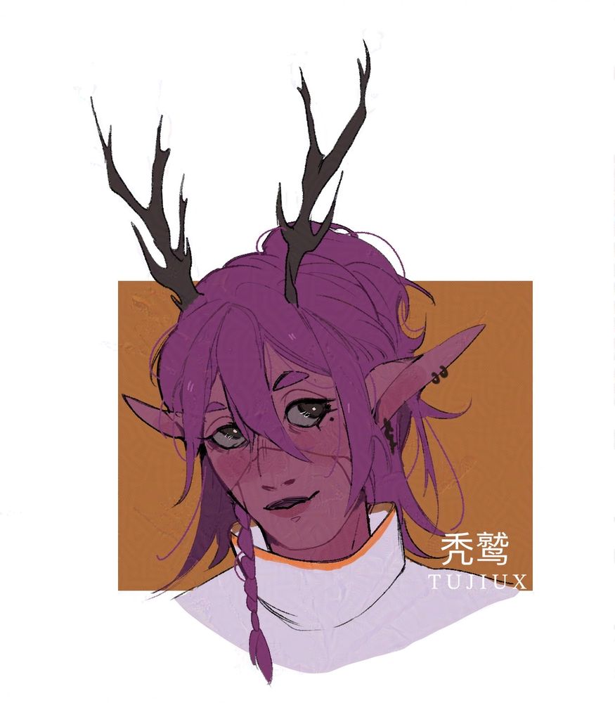 art fight revenge, bust shot of a deer- like character