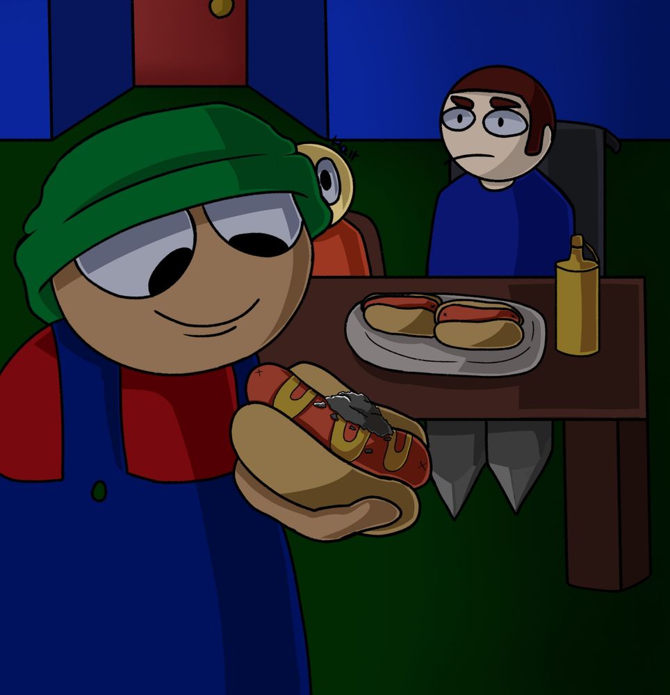 Bambi likes his hot dogs with a little dirt on it 😰