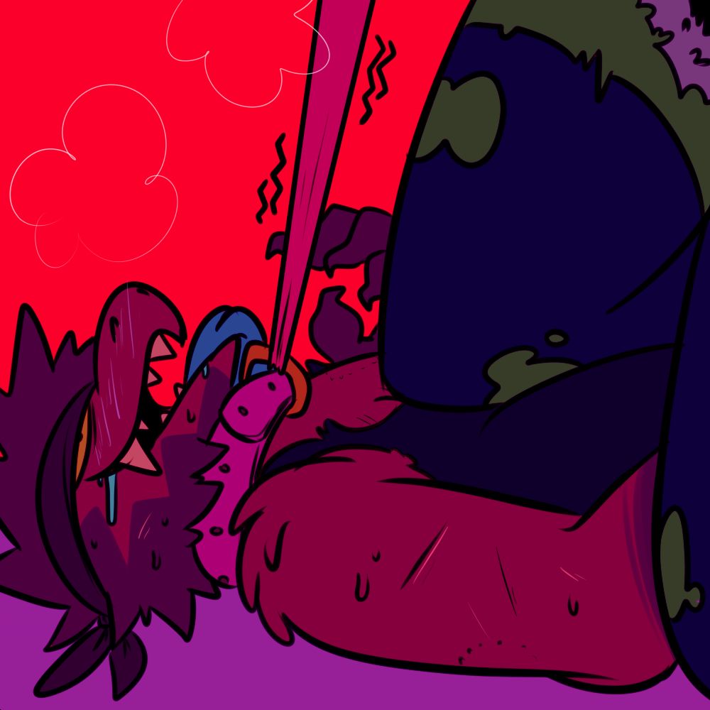 lizard with a collar being tugged, and being kneeled down upon firmly