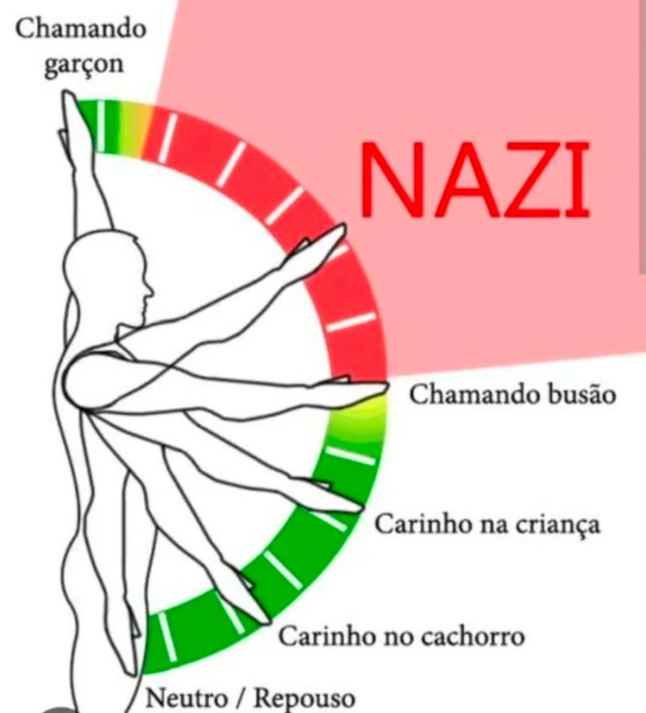 Gráfico de uma pessoa levantando o braço em diferentes alturas.
Repouso
Carinho no cachorro
Carinho na criança
Chamando busão
NAZI
Chamando garçom 
