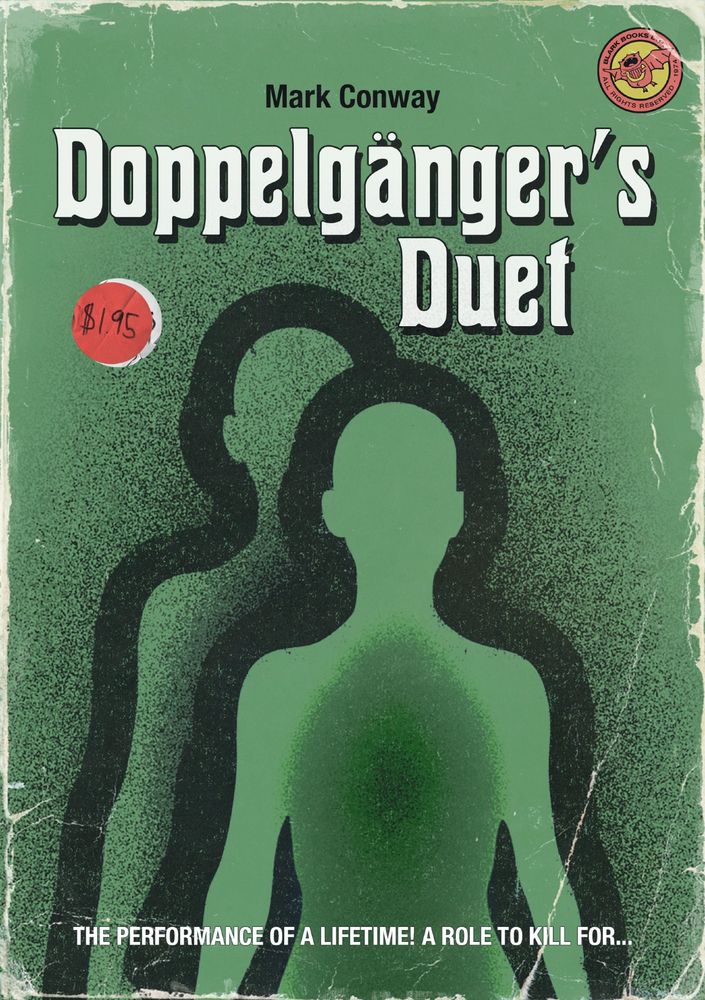 book cover titled "Doppelgänger's Duet" featuring two silhouetted figures.