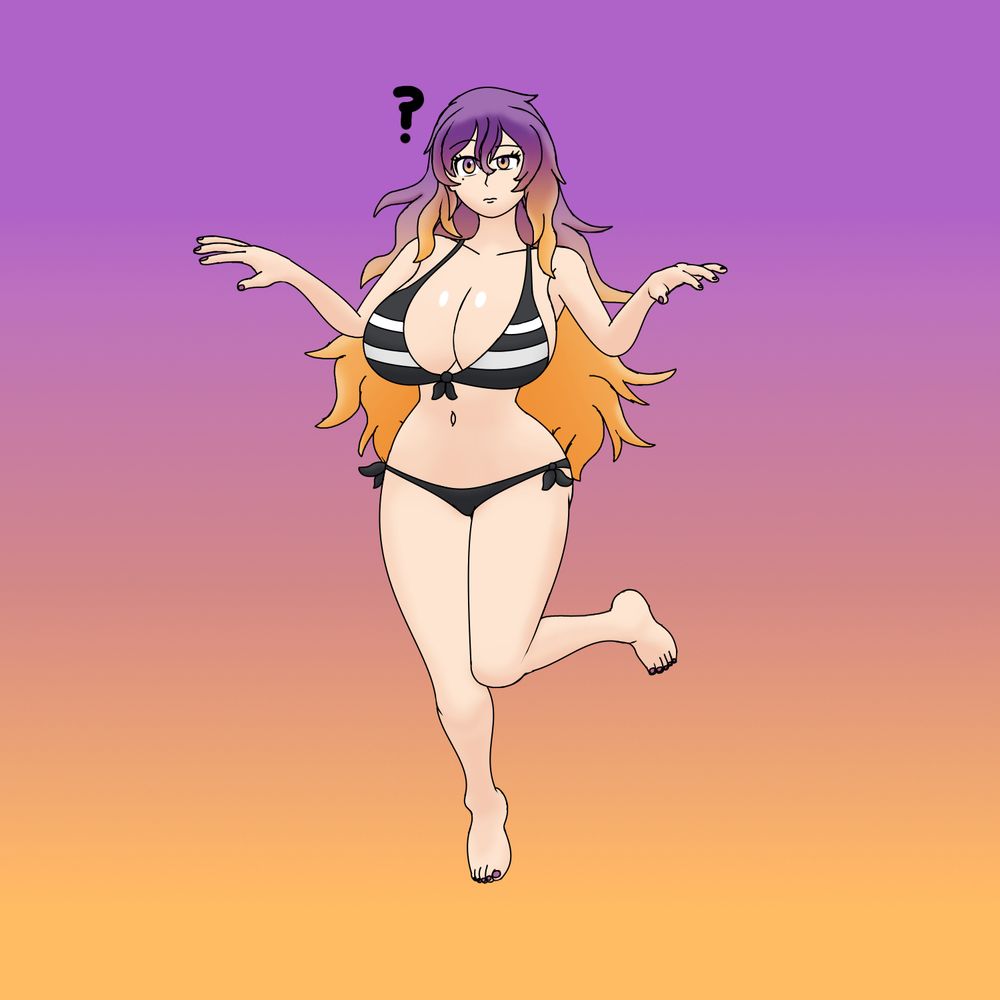 A confused Byakuren doing a pose