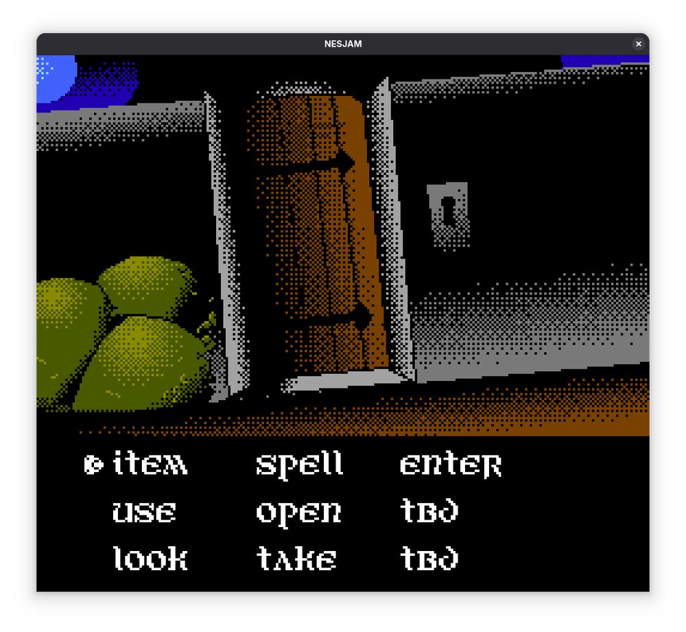 NES style screenshot of a Shadowgate style game