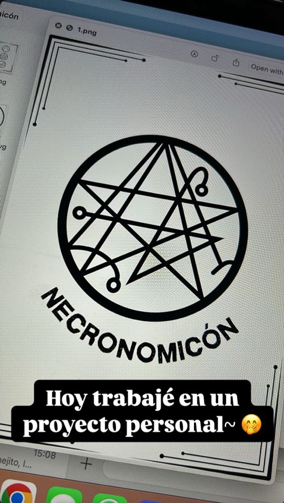 Necronomikon custom cover with the main sigil in the center and the name of the book below it.