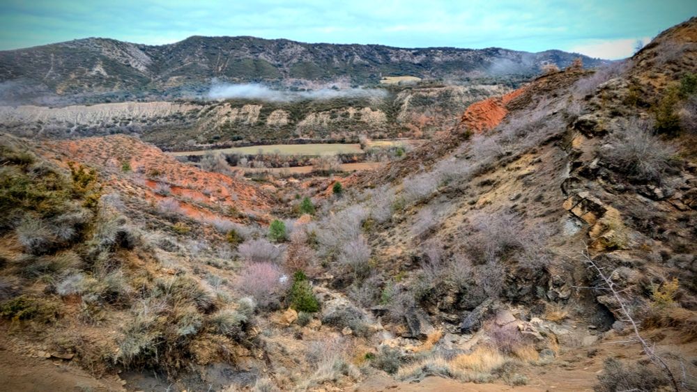 Photo of rock outcrops from the Paleocene Eocene Thermal Maximum, Spain 