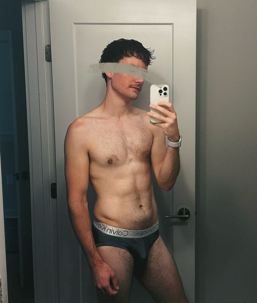 mirror selfie in briefs 