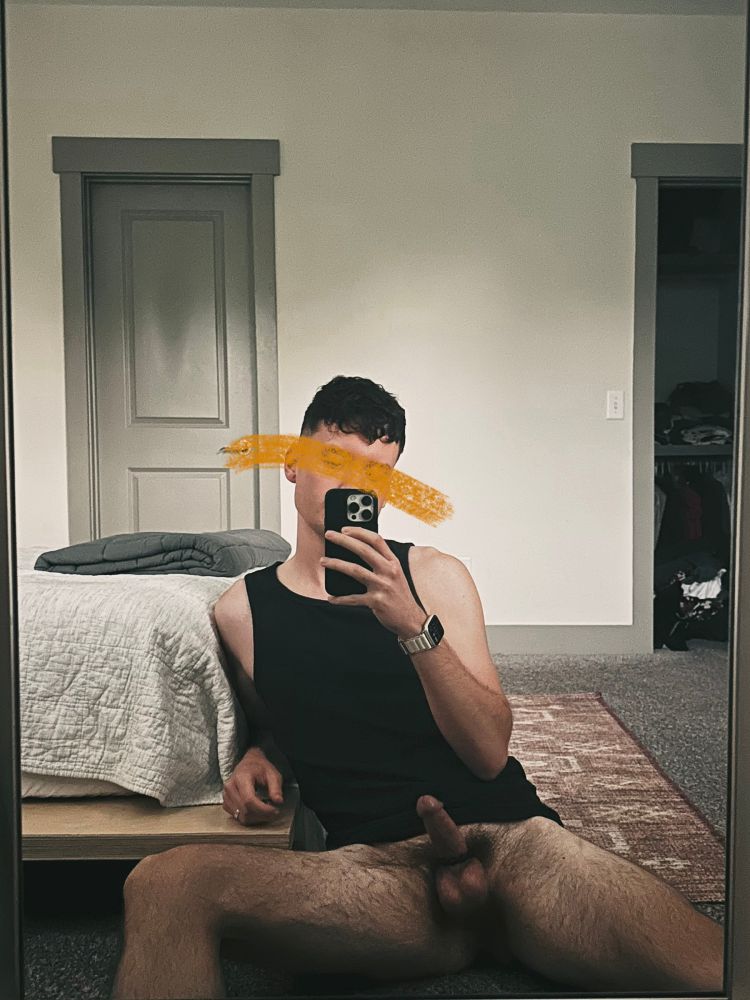 Half nude mirror selfie