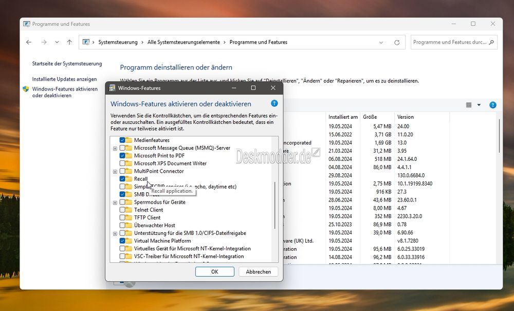 Windows 11 Recall wird sich deinstallieren lassen - Einstellung dafür wurde hinzugefügt [2. Update]