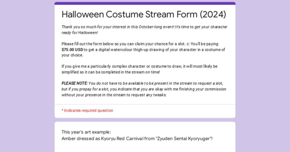 Halloween Costume Stream Form (2024)