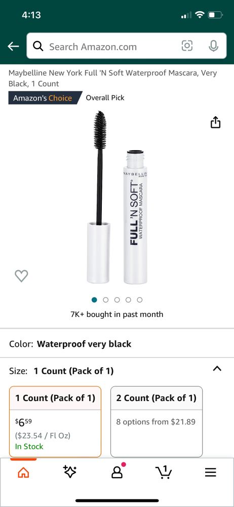 Full n soft waterproof mascara removable with soap and water