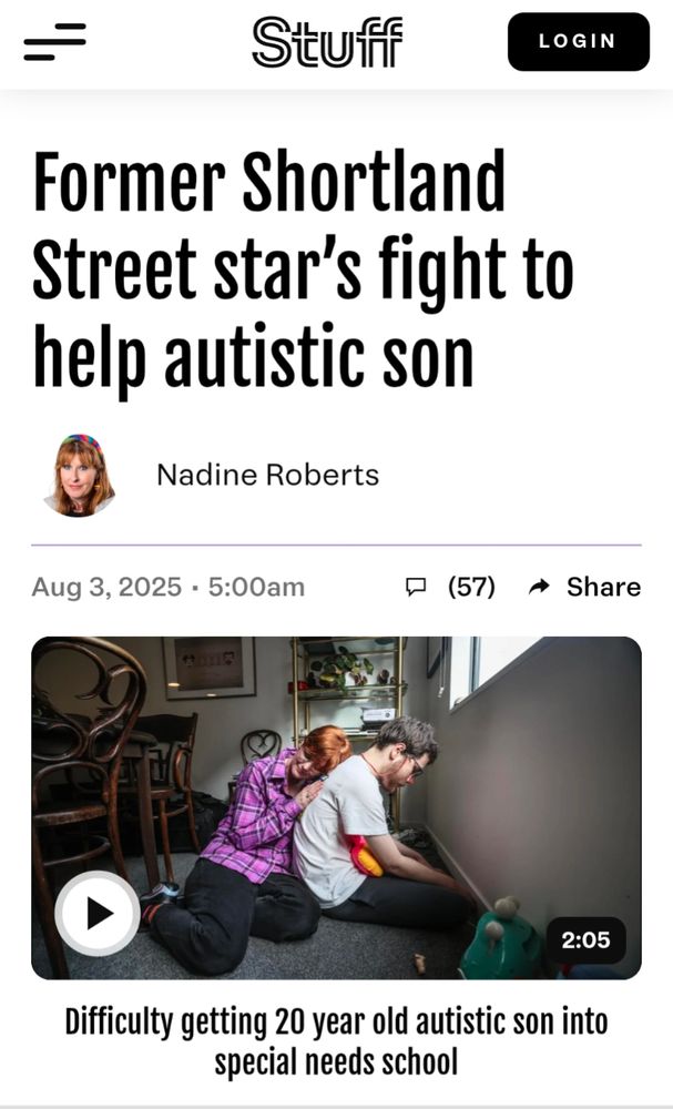 Stuff headline: Former Shortland Street star’s fight to help autistic son. 

Photo caption: Difficulty getting 20 year old autistic son into special needs school.

He keeps walking to the airport to go back to Canada. Police have helped 30+ times in the past 18 months. 