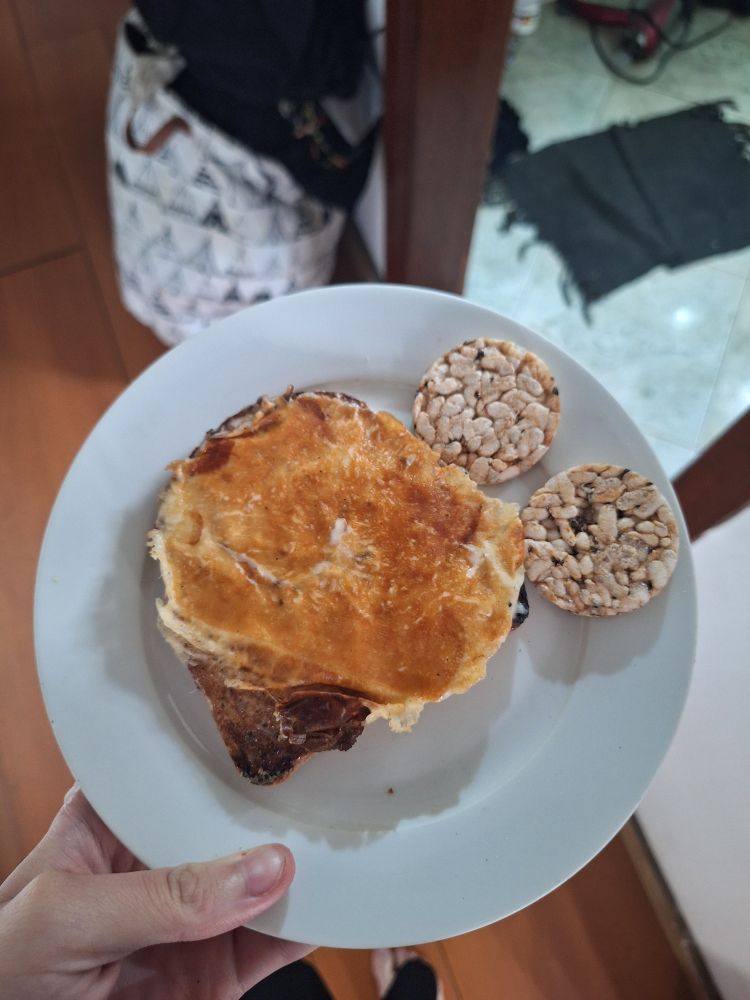 pão + queijo + requeijão+ biscoito de arroz