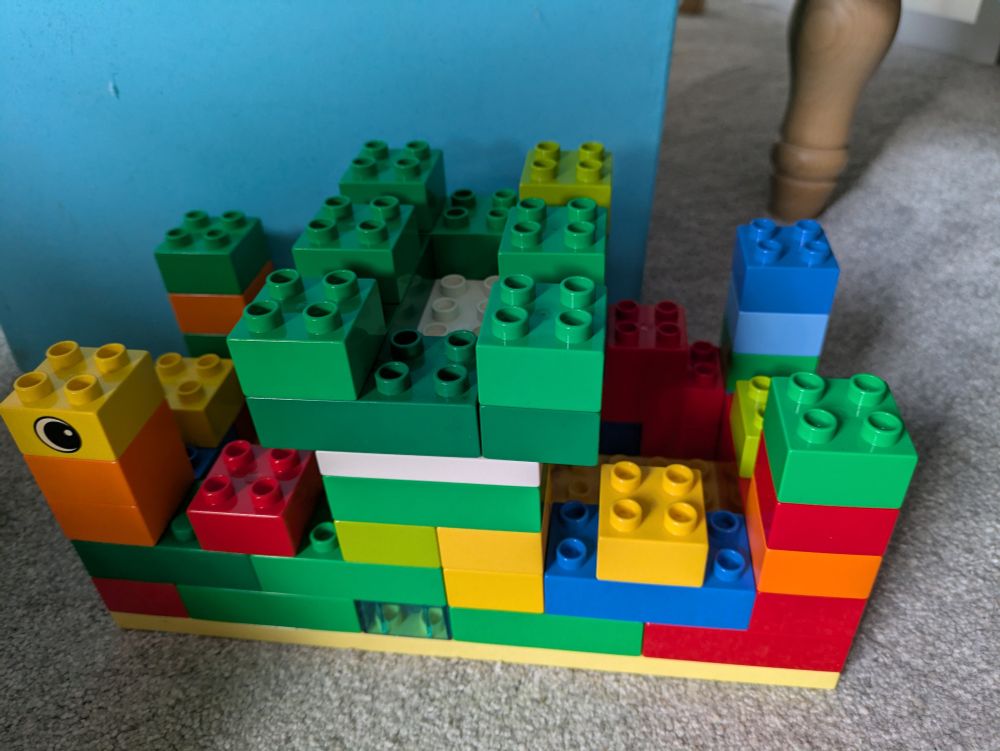 A beautifully crafted castle made from duplo