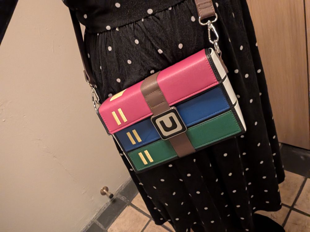 A bag that looks like the WinRAR logo