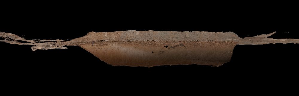 a side view of the photogrammetry model of a trench.