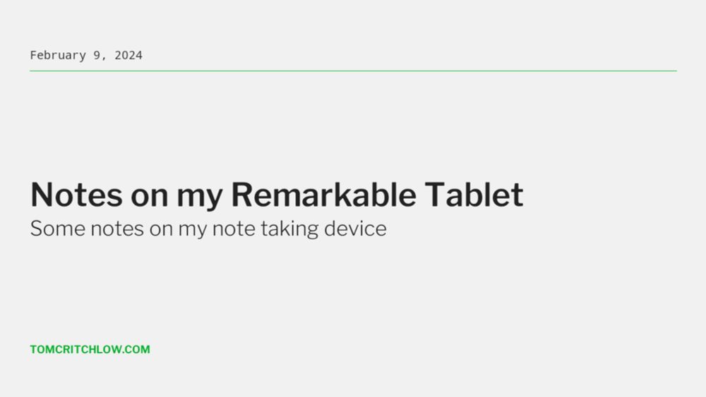 Notes on my Remarkable Tablet