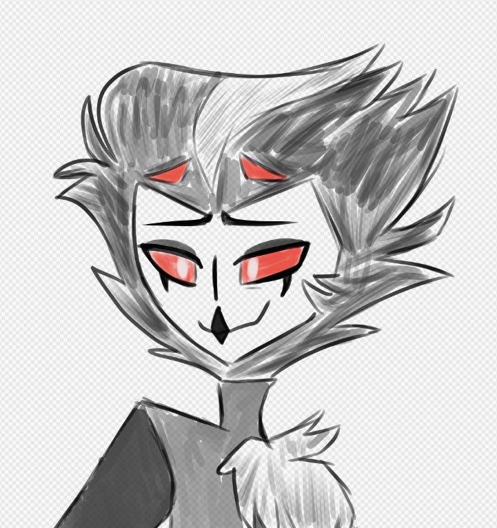 A digital sketch of Stolas from helluva boss 