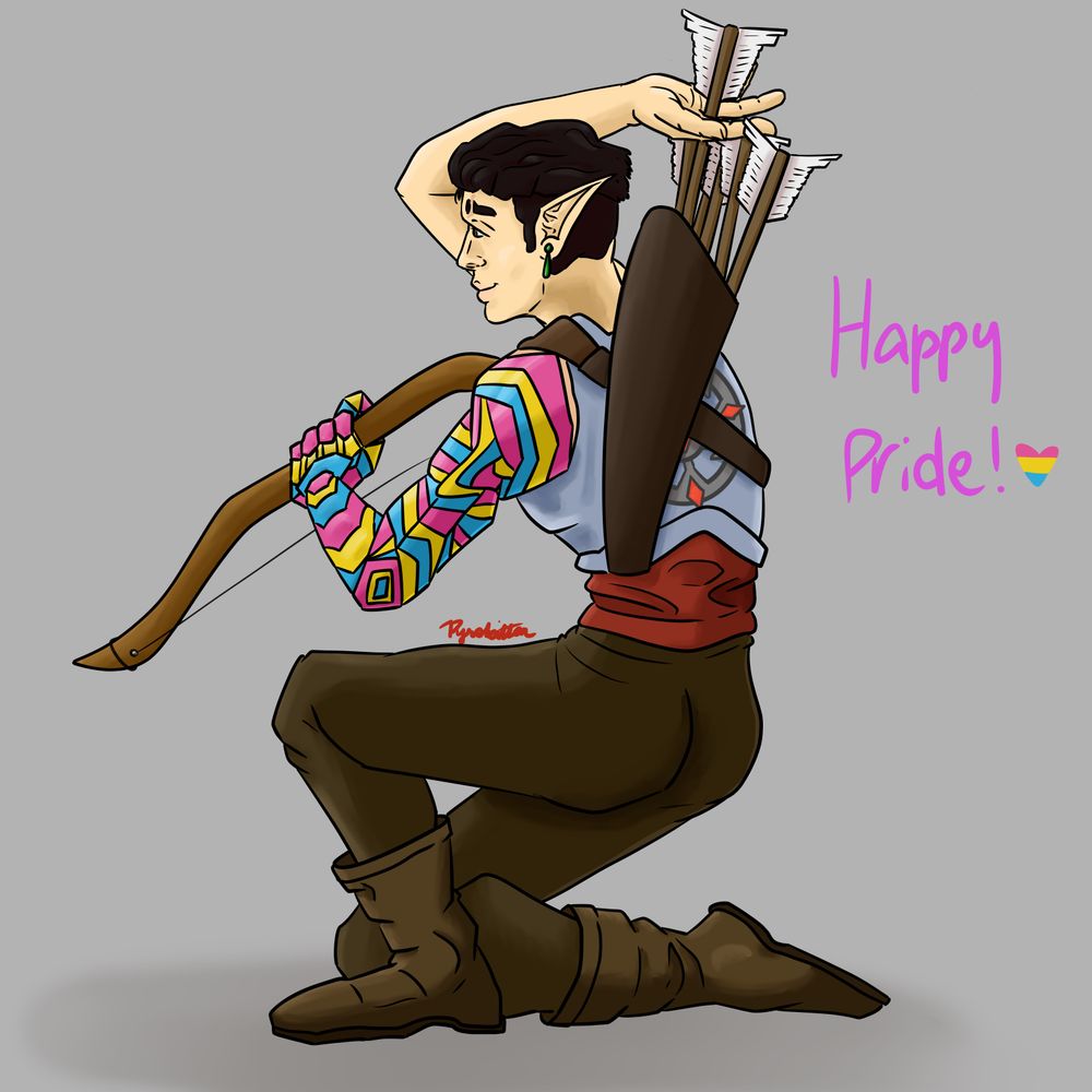 Pride themed art of my dnd character Zane