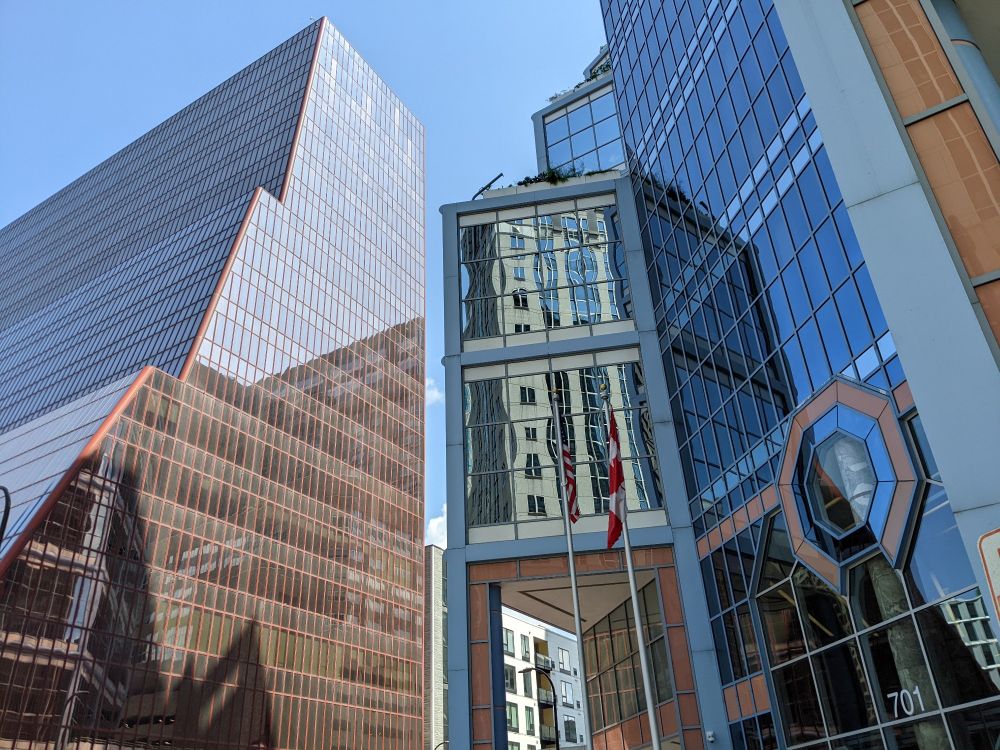 Thrivent Financial Building (Skidmore, Owings & Merrill, 1981) and 701 Building (Jahn, 1984)