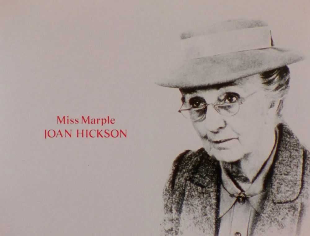 Credits for the Joan Hickson Miss Marple with a picture of the aforementioned 