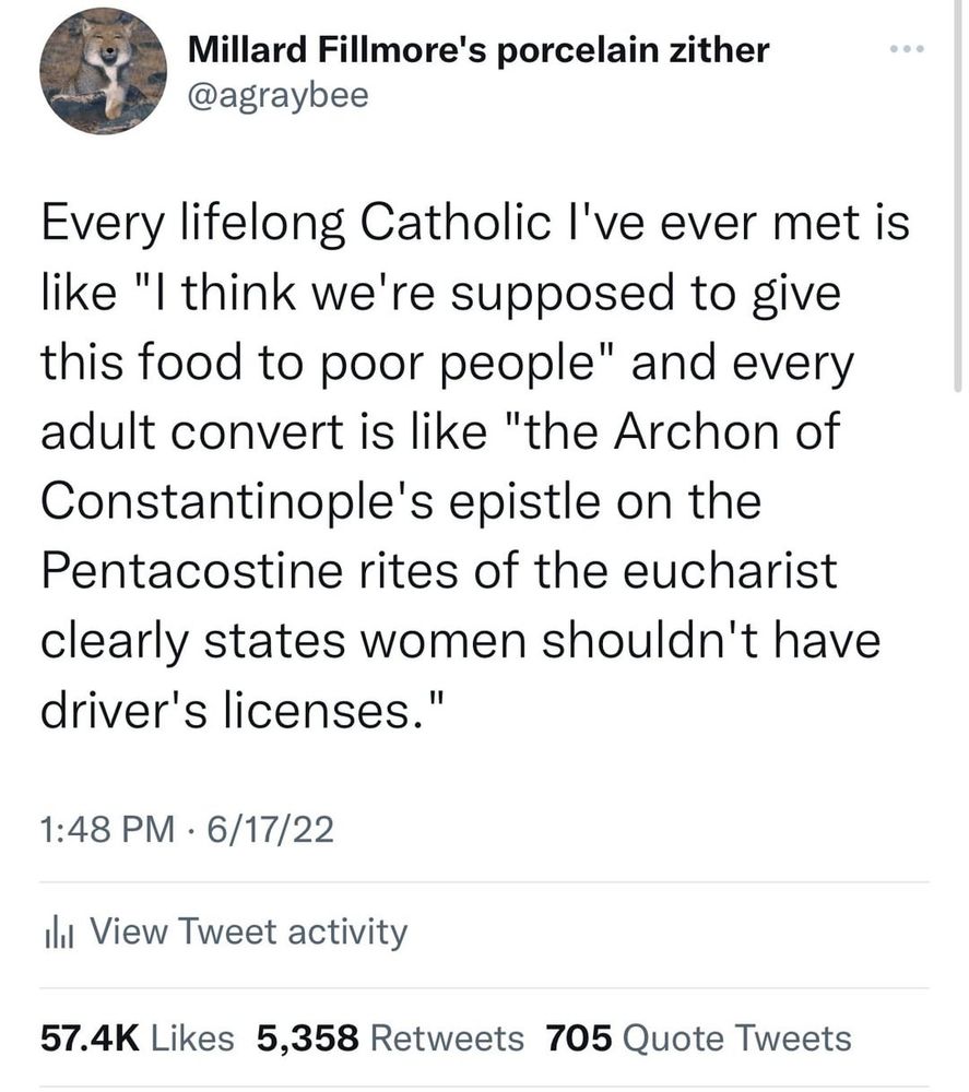 Every lifelong Catholic I've ever met is like 