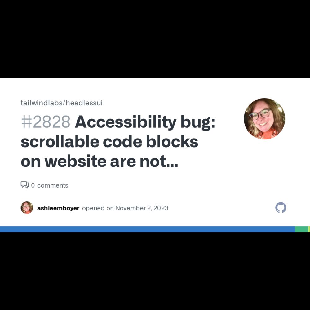 Accessibility bug: scrollable code blocks on website are not operable with a keyboard · Issue #2828...