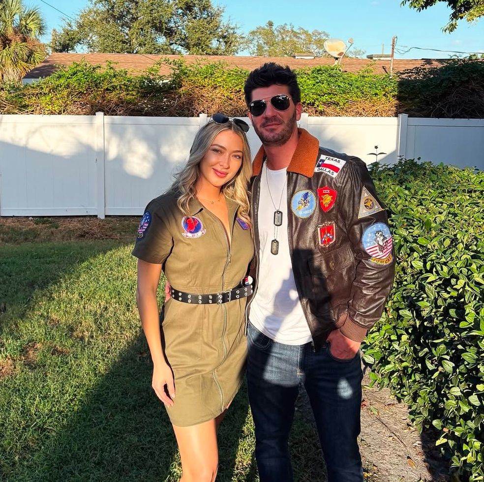 One of the Nolan twins dressed as top gun