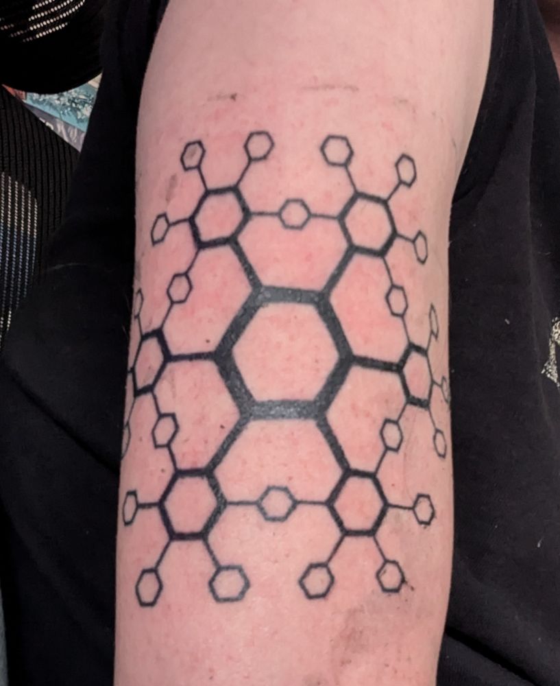 Hexagonal geometric tattoo 