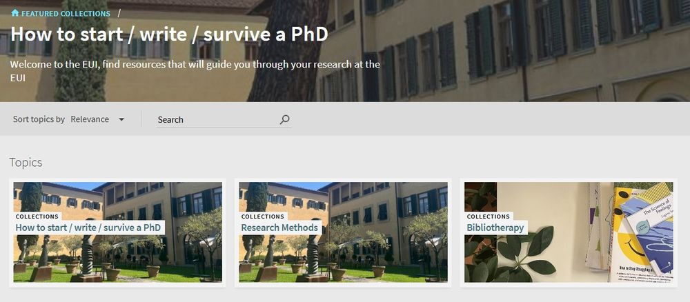 Screenshot of 'How to start/write/complete a PhD' online featured collection. 
