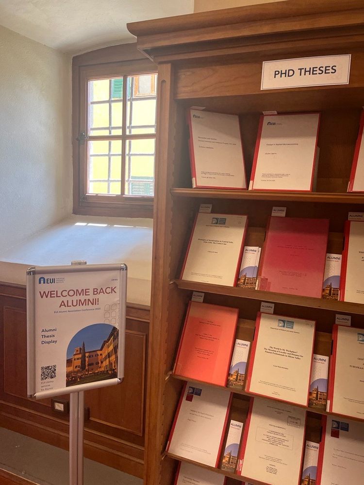 Alumni PHD theses display at the EUI Library