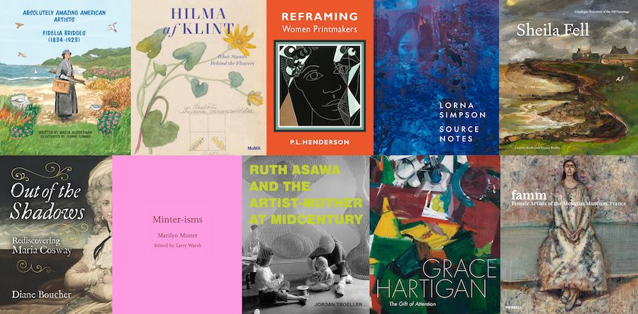 Two rows of book covers, five on each row - all of books about women artist.