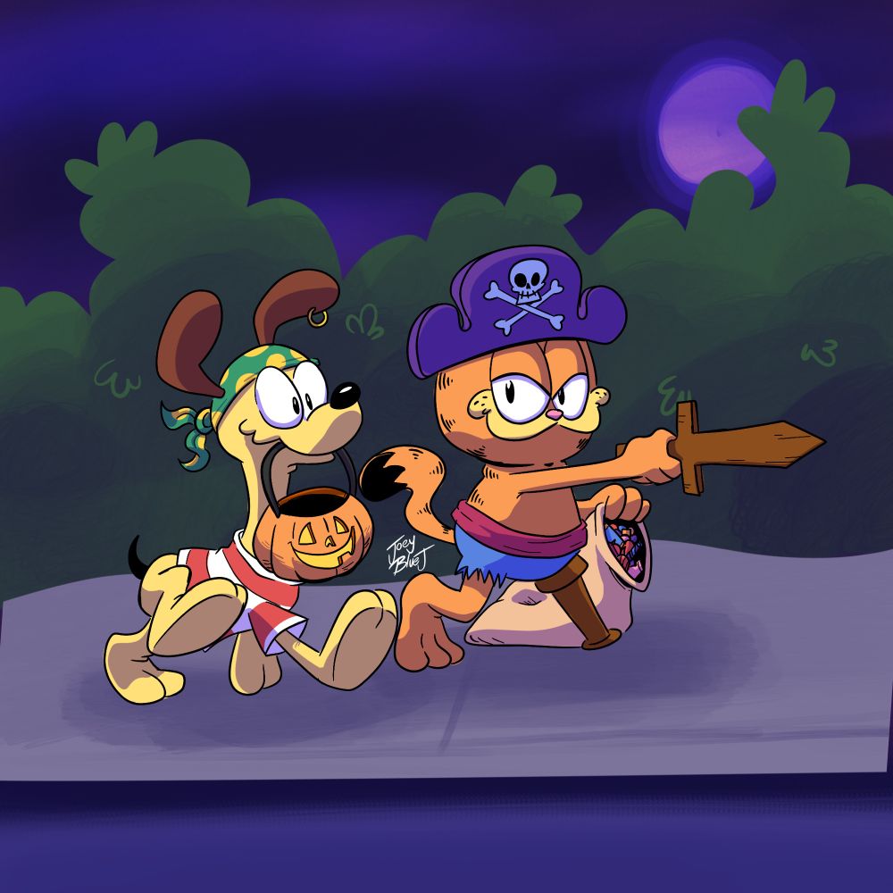 Garfield and Odie trick or Treating 