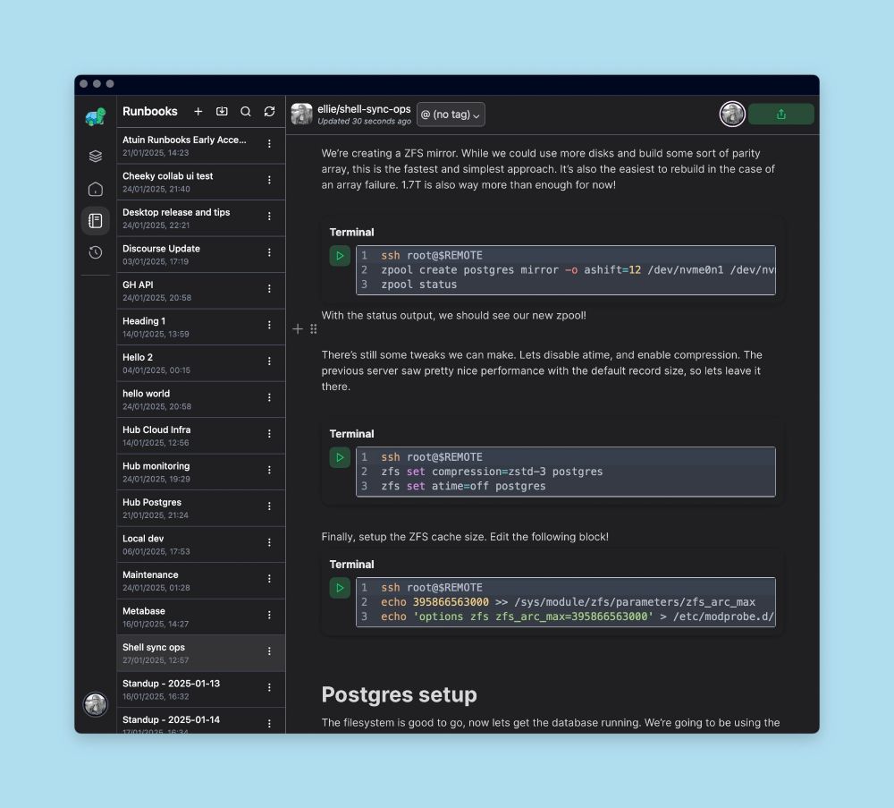 A screenshot of Atuin Desktop
