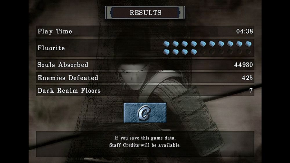 Onimusha stat screen