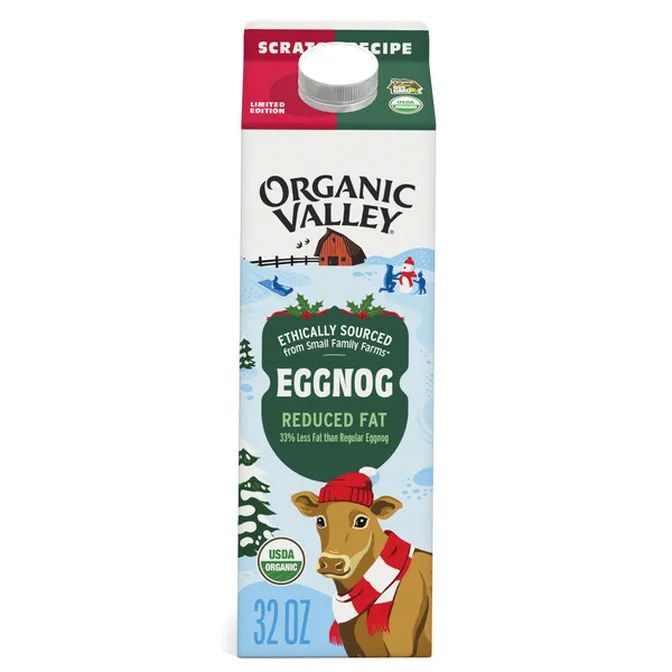 Egg nog carton, organic valley brand