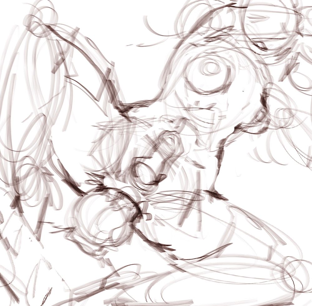 rough sketch of one of my ocs taking big werewolf knotted dick