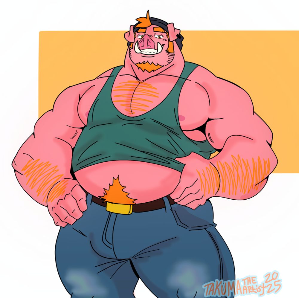 Half body example (new pig oc named Cooper🐷🛠)