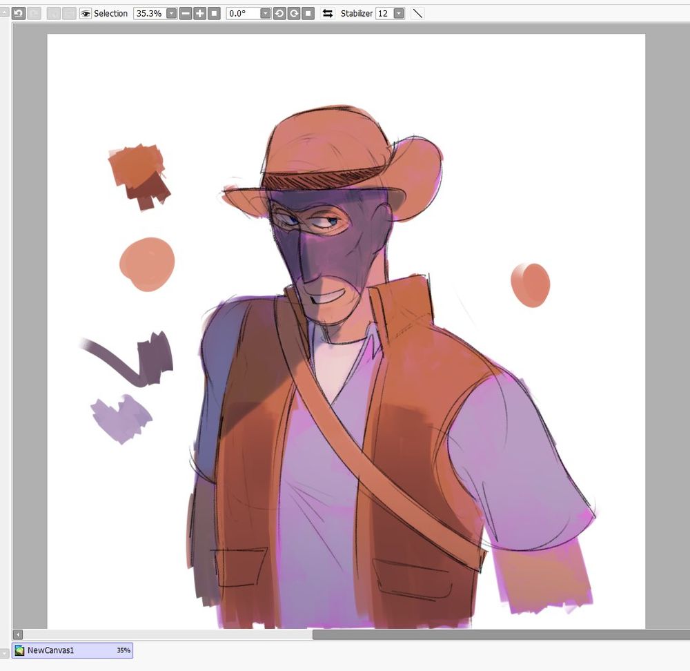 digital sketch of spyper, a freak fortress character