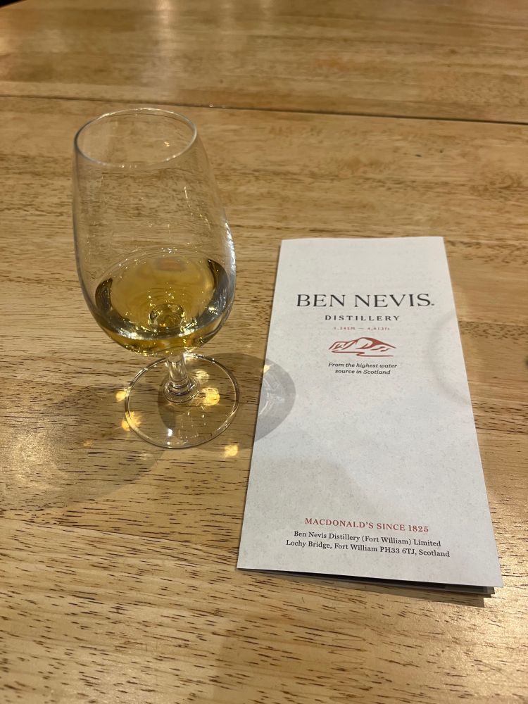 A dram of Ben Nevis 10 Year Single Malt whisky
