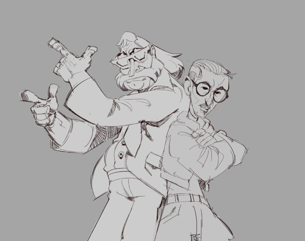 Sketch phase of the first drawing
