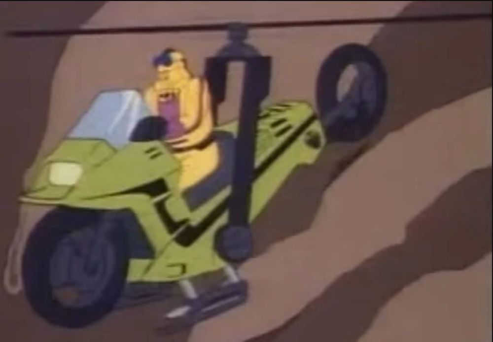 Brad Chopper Turner in the Condor helicopter/motorcycle from the 80s cartoon MASK / M.A.S.K.