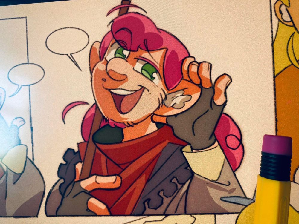 photo of a WIP comic