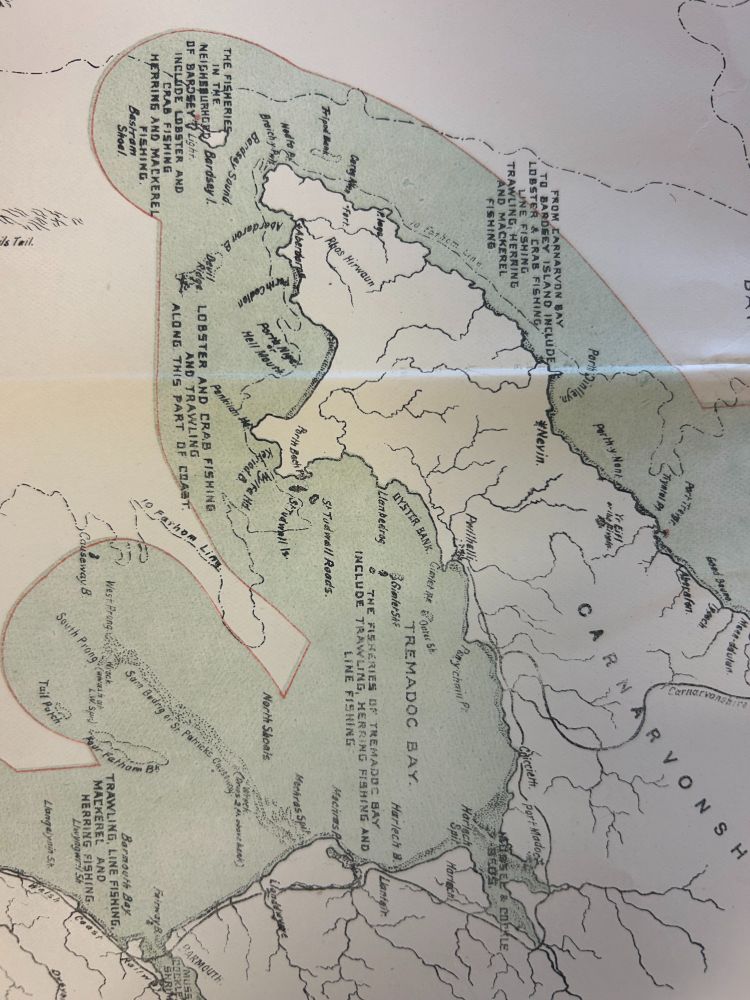 Map of Lancashire and Western Sea Fisheries Committee zoomed in on the Llyn peninsula. 