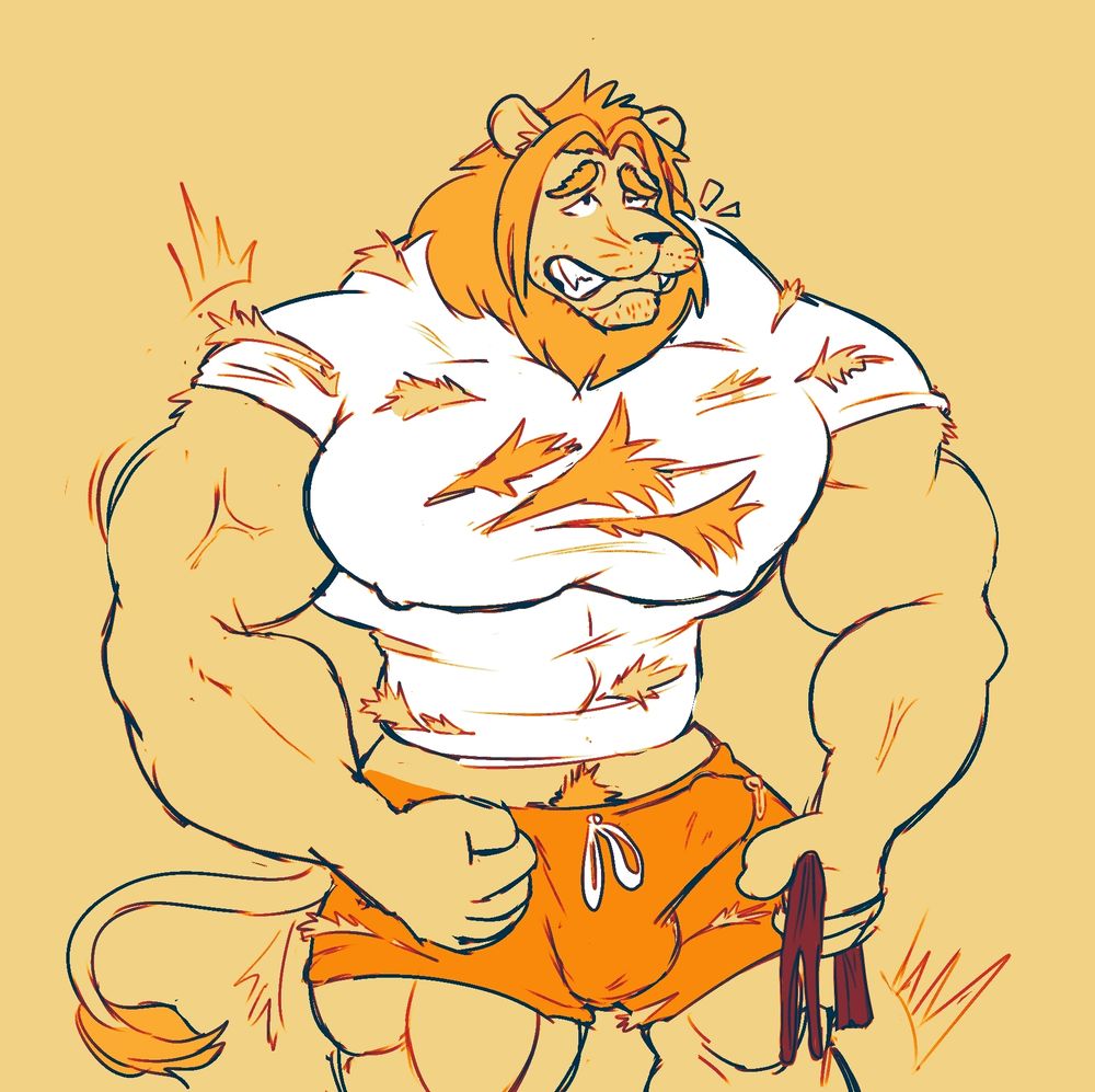 The primal energy is surging through our once teeny housecat, so much so that it's causing him to outgrow his clothes.