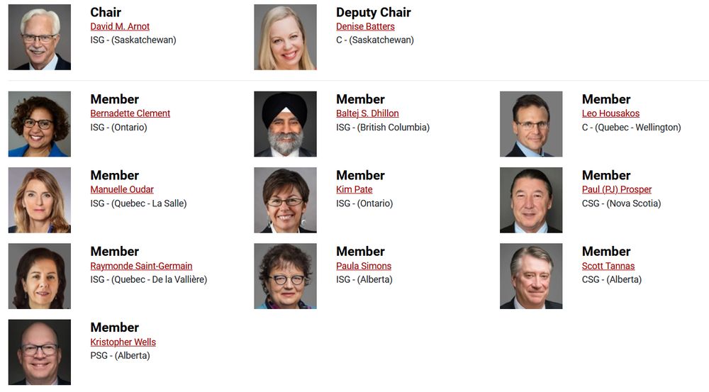 A photo showing all the Canadian Senators on the Committee for Legal and Constitutional Affairs, who are currently asked with reviewing the anti-porn and anti-privacy legislation known as Bill S-209.

Any Canadians who value privacy and freedom of expression should bombard their Senators and the committee members with emails against S-209.