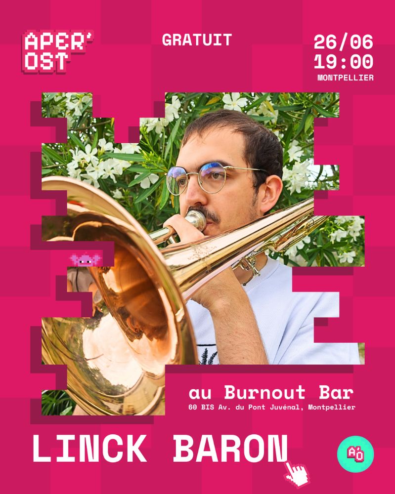 Photographie : Linck Baron, artiste présent à l'Aper'OST 2025, événement gratuit le 26/06 à 19h00 au Burnout Bar, 60bis av. du Pont Juvénal, Montpellier