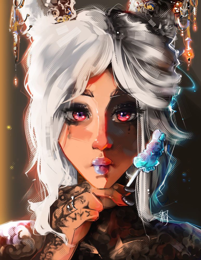 Fan portrait of Fallon Nyx of FFXIV. Final Fantasy XIV © SQUARE ENIX CO., LTD. All rights reserved.