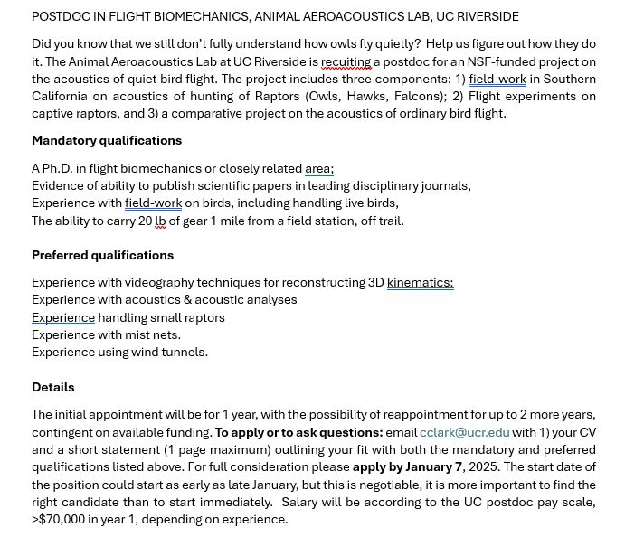 A screenshot of part of the advertisement, please email me at cclark@ucr.edu for the full advertisement
