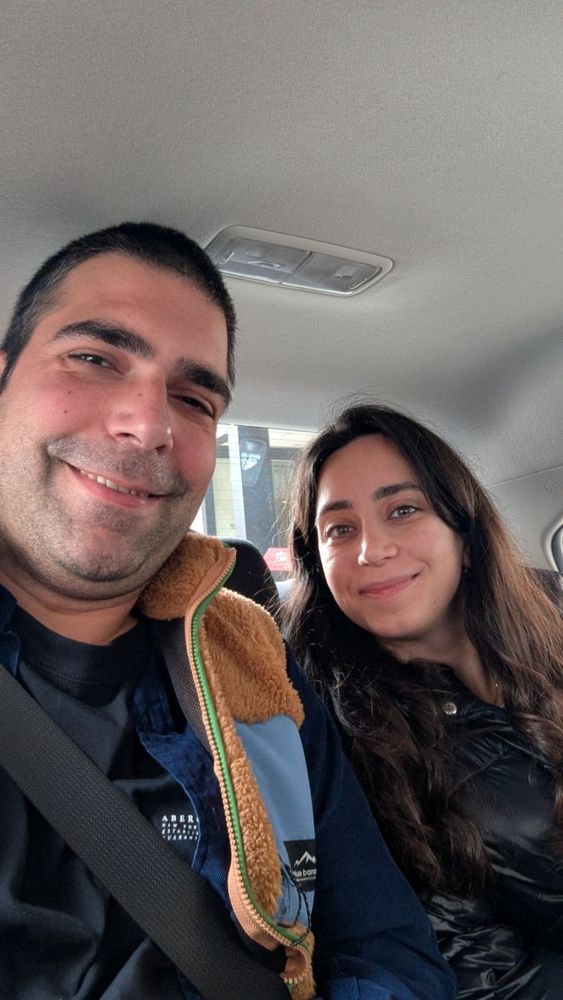 Me and İdil Saglam in the Uber on our way to the Madrid Airport.

